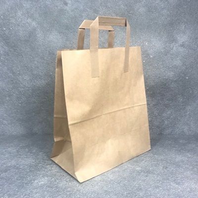 Brown Kraft SOS PT Handle Carrier Bags