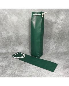 Green 2ply Bottle Bag with 2x cord handle2 ply 70/50g Bottle Bag Size: 95x65x380+40mmPacked in 400's